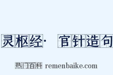 灵枢经·官针造句是什么意思的图片